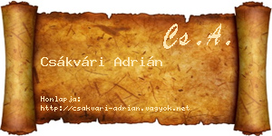 Csákvári Adrián névjegykártya